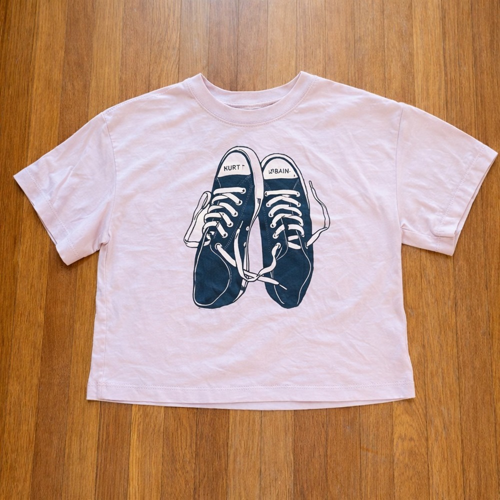 GAP Kids XL Pink Sneaker Graphic T-Shirt Short Sleeve Soft‎ Cotton Tee